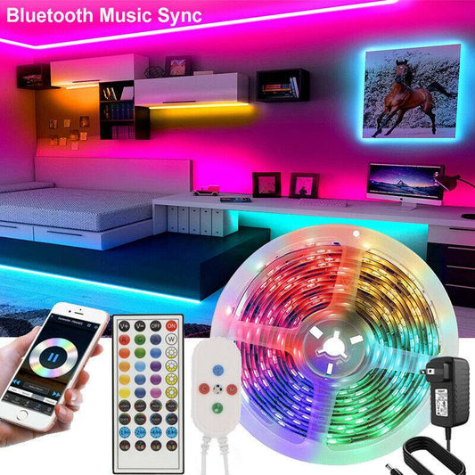Led Strip Lights 5050 RGB Bluetooth Room Light Color Changing with Remote - Essence Mascara